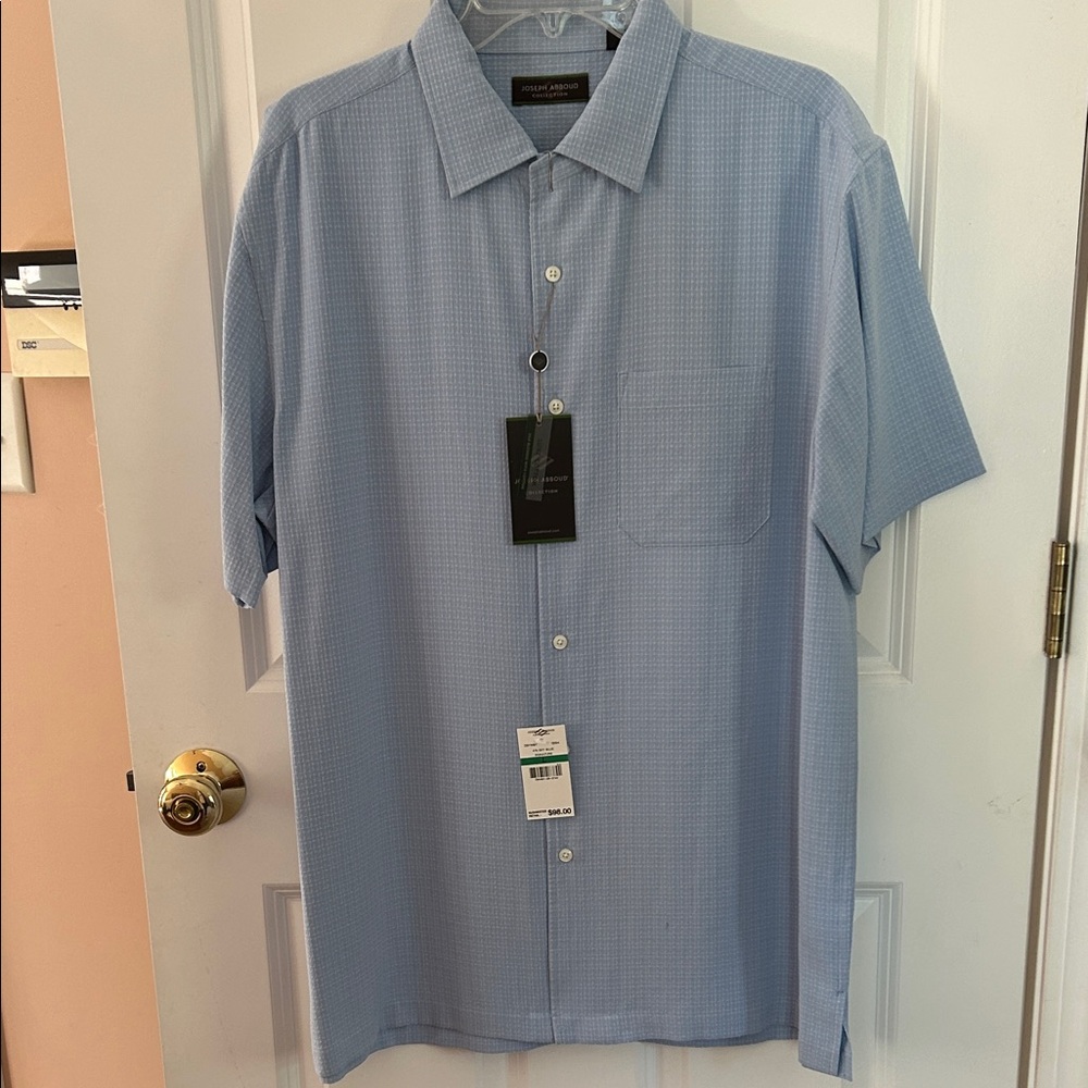 Joseph Abboud NWT, Light Blue Casual Button Down Shirt, size L